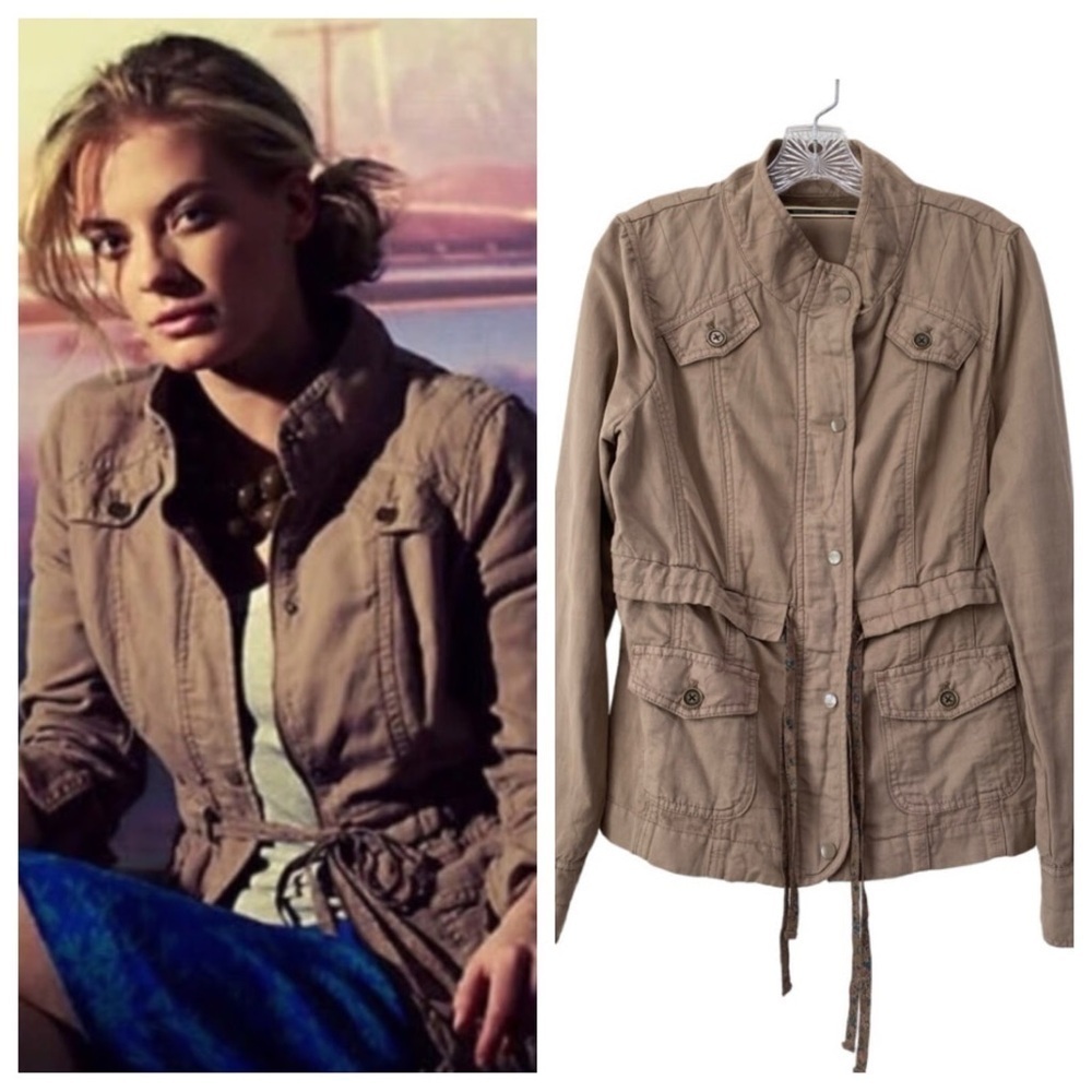 Anthropologie Daughters of the Liberation Tan Anorak Utility Jacket size 6 EUC